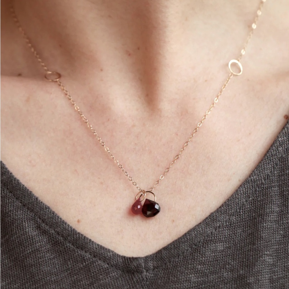 Rose Garnet & Ruby Necklace